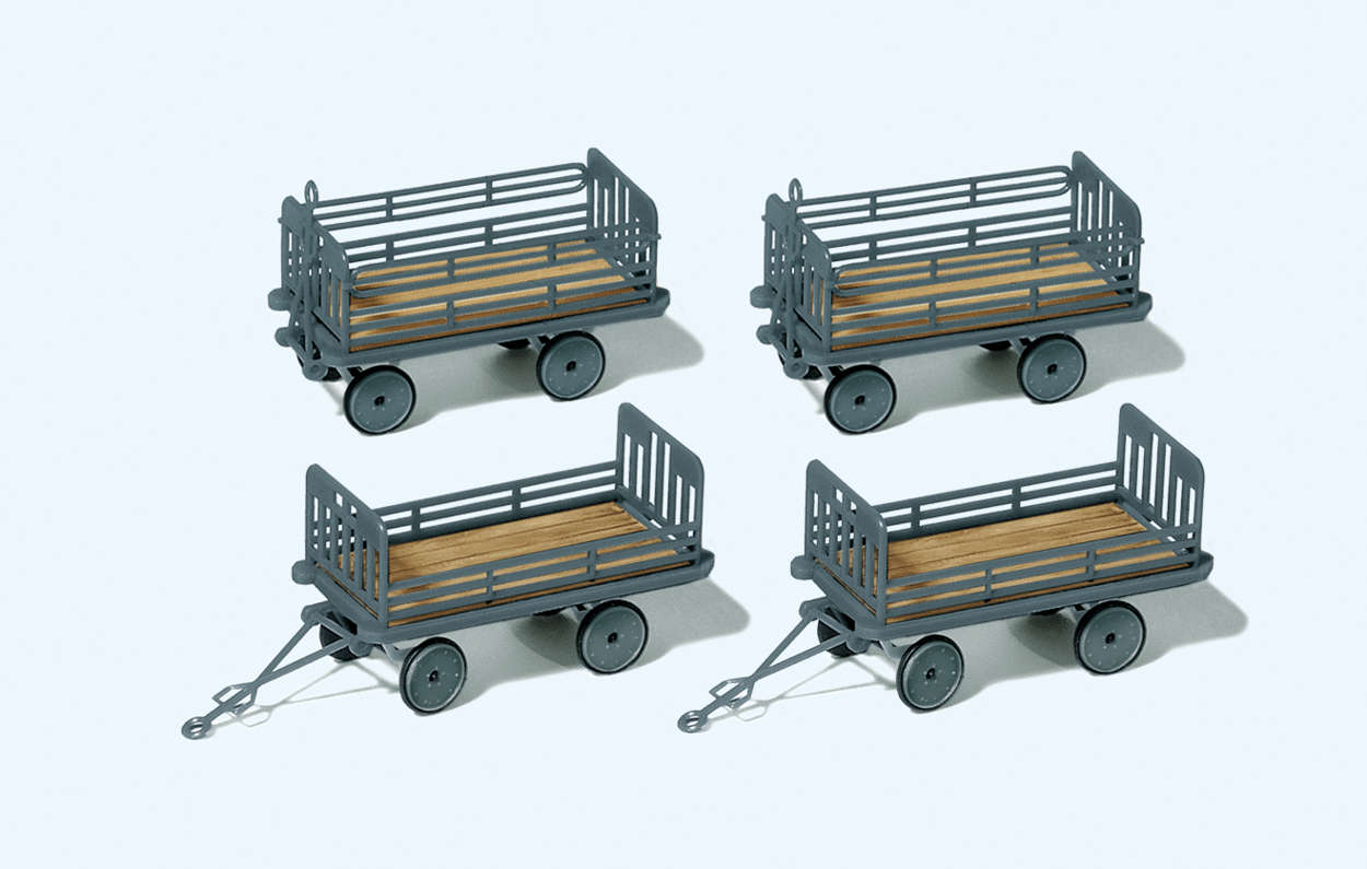 Anhänger für Elektrokarre Deutsche Bundesbahn Epoche III Bausatz Modell von Preiser 1:87