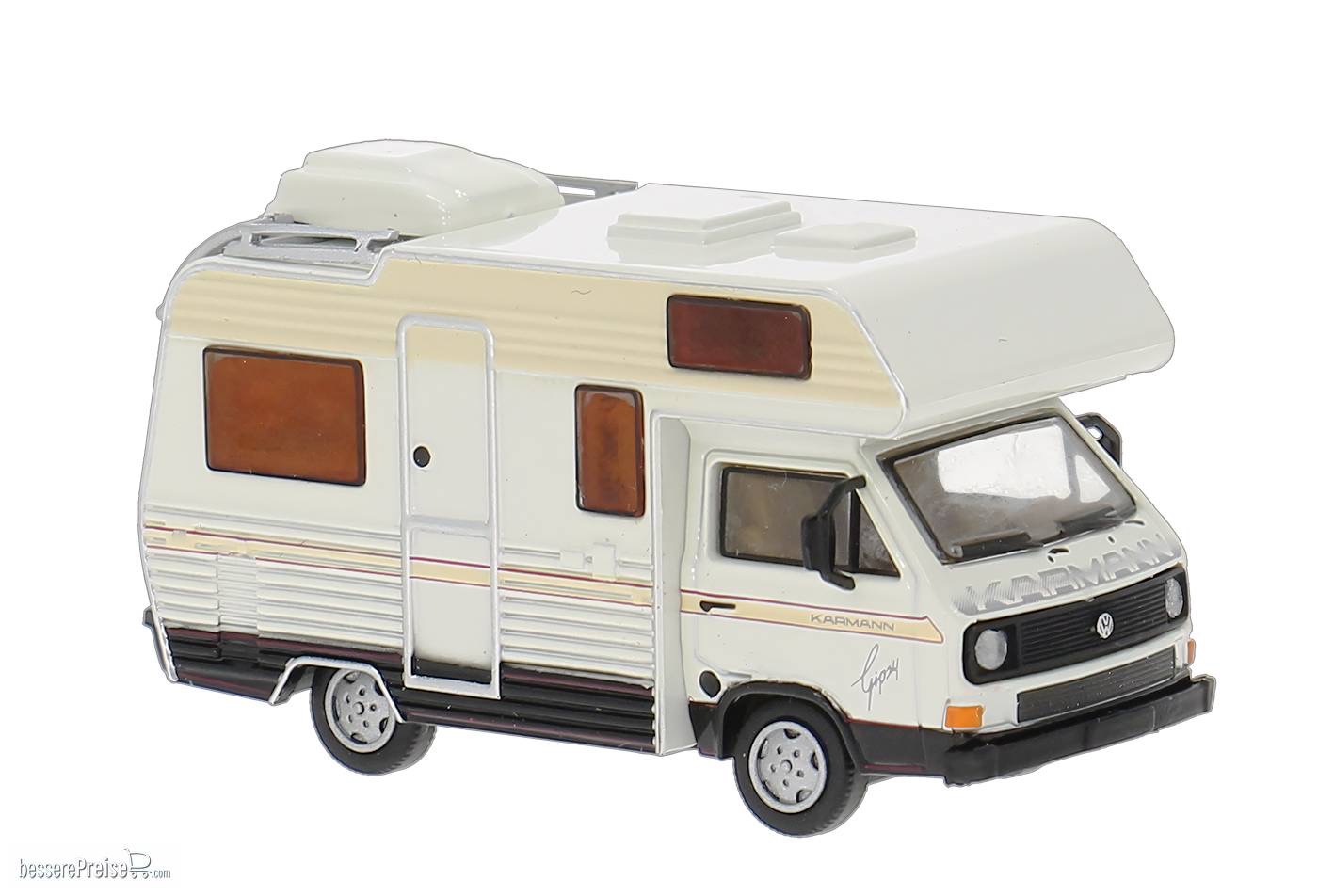 VW T3 Gipsy Camper von Karmann weiß Modell von Brekina 1:87