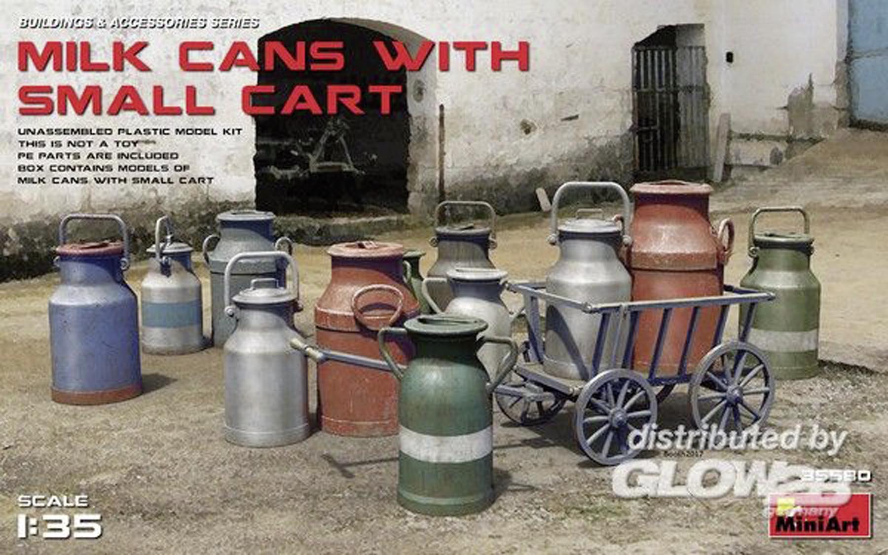 Milchkannen und Wagen Modell von MiniArt 1:35