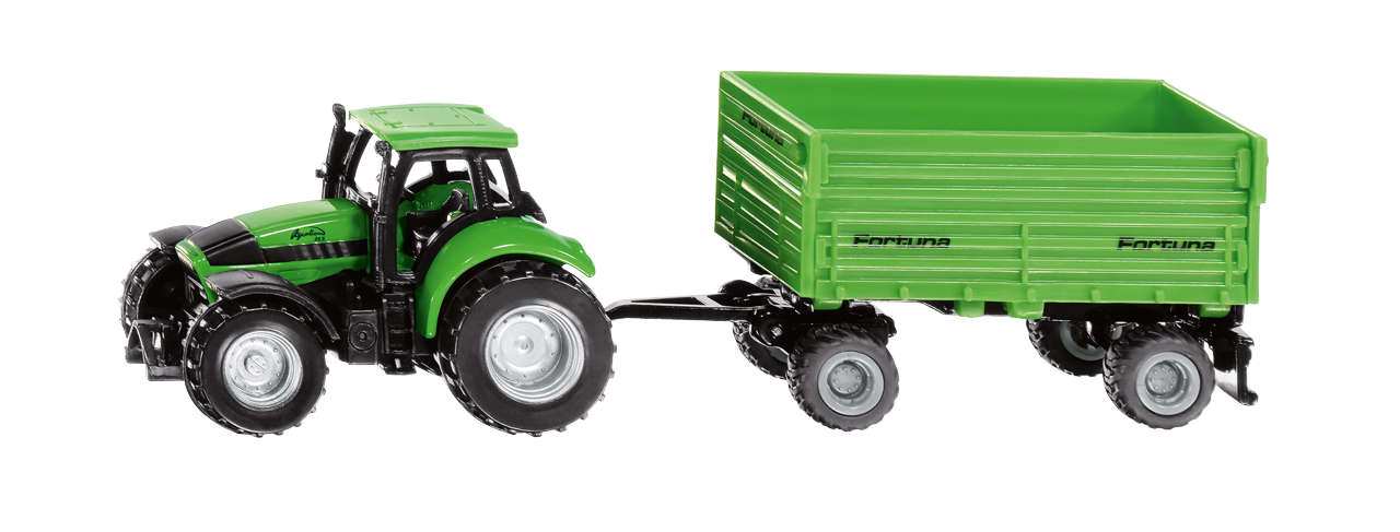 Deutz-Fahr mit Fortuna 2-achs-Anhänger-1