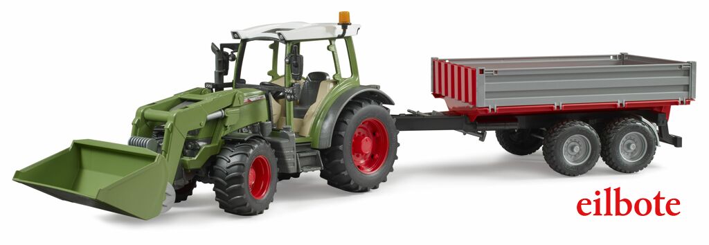 Fendt Vario 211 mit Frontlader und Bordwandanhänger-1