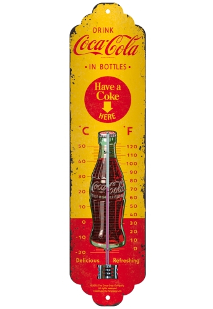 Thermometer Coca Cola - In Bottles Yellow-1