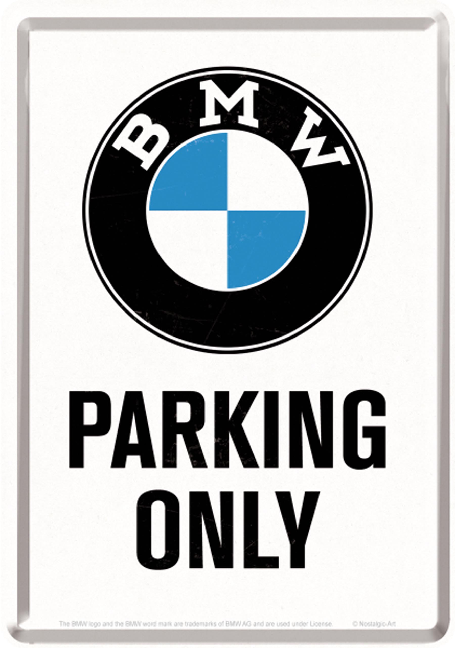Blechpostkarte „BMW Parking Only“