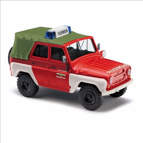 UAZ 469 FFW Ebersbrunn Bj. 1972 rot  Modell von Busch 1:87