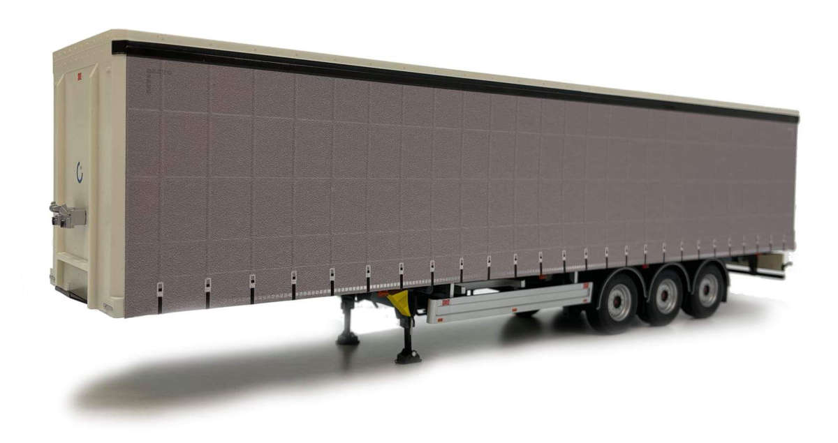 Pacton Schiebeplanenauflieger grau Modell von MarGe Models 1:32