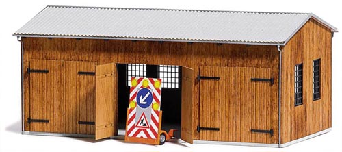 Fahrzeughalle (Bausatz) Modell von Busch 1:87