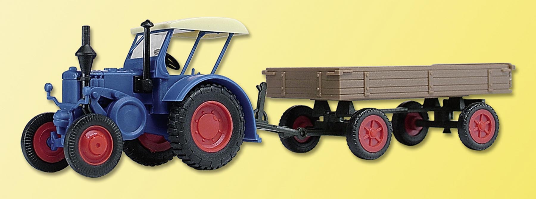 Lanz Bulldog mit Gummiwagen (Bausatz) Modell von kibri 1:87