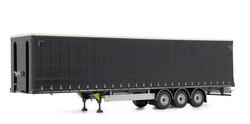 Pacton Schiebeplanenauflieger schwarz Modell von MarGe Models 1:32