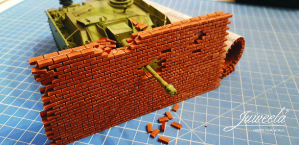 Ziegelmauer Flexyway rot dunkel Modell von Juweela 1:32