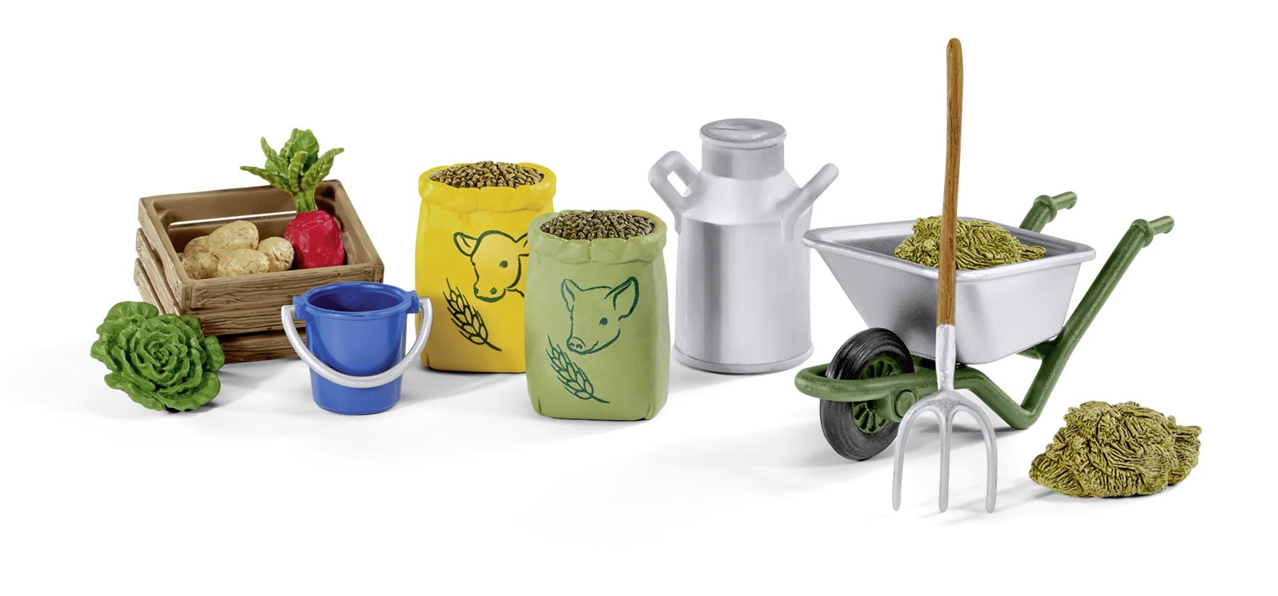 Fütterung der Bauernhoftiere Modell von Schleich