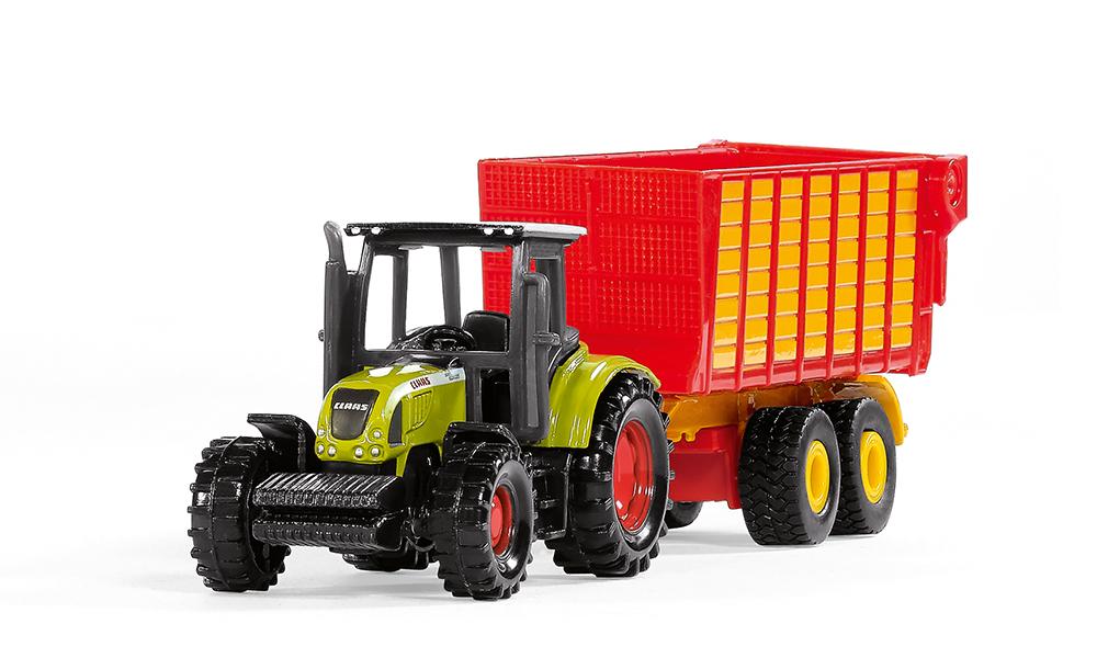 Claas mit Silagewagen Modell von Siku 