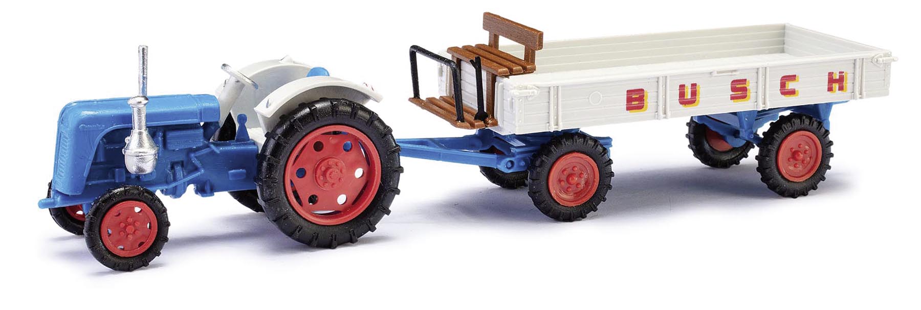 Traktor Famulus mit Anhänger „Zirkus Busch“ Modell von Mehlhose 1:87