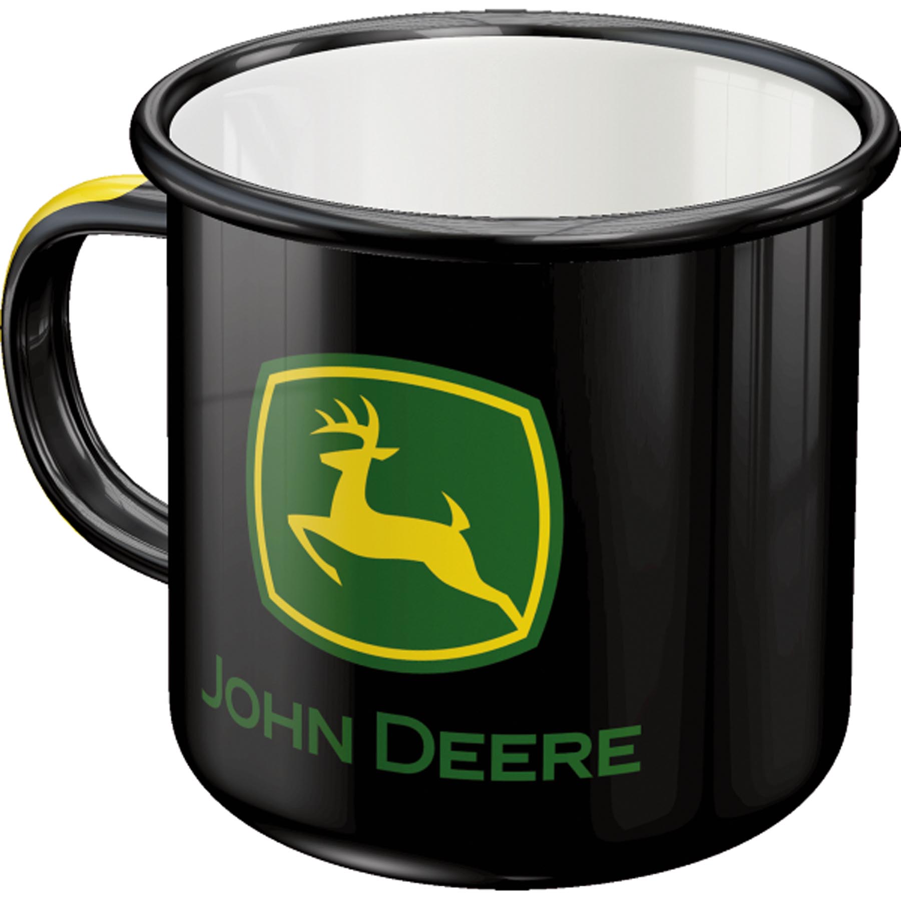 Emaille-Becher John Deere schwarz