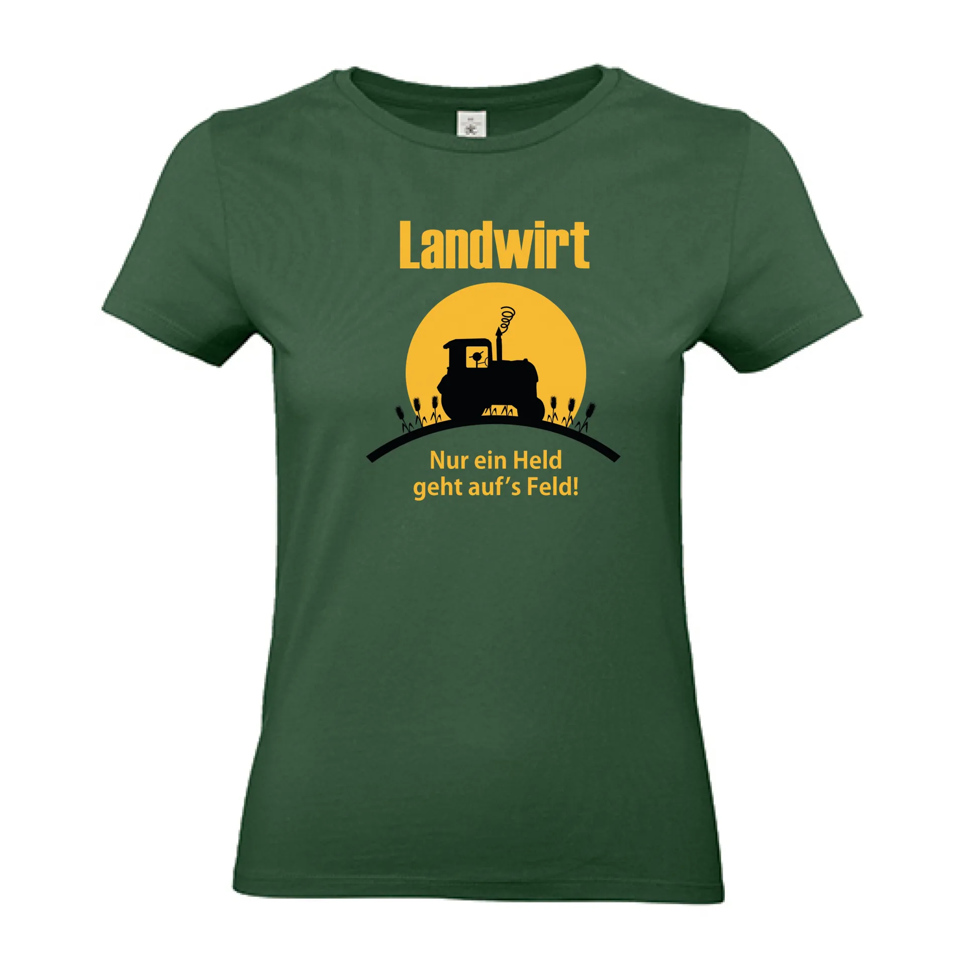 T-Shirt Lady „Landwirt - Nur ein Held geht auf’s Feld“ (grün)