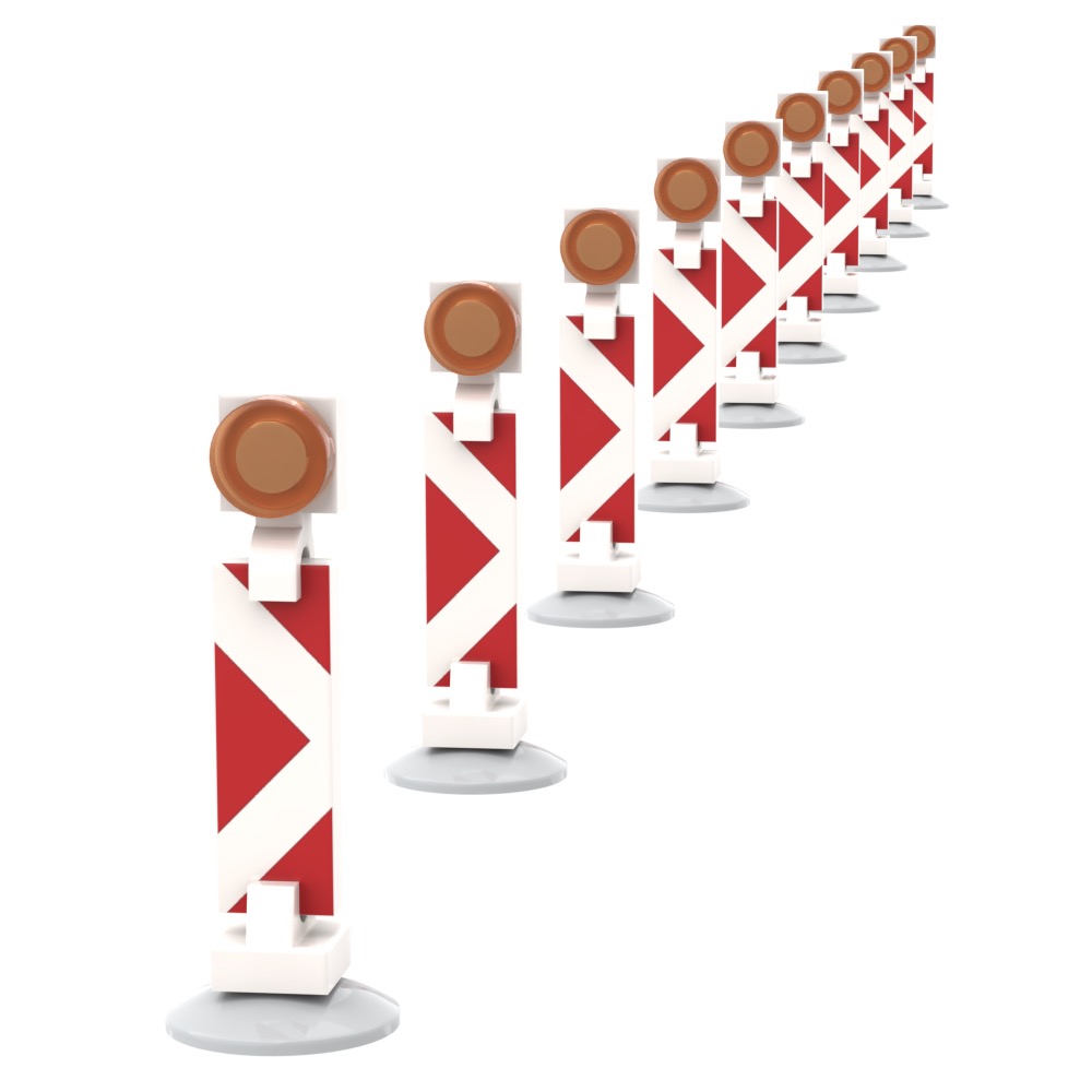 20 Warnbaken aus Klemmbausteinen