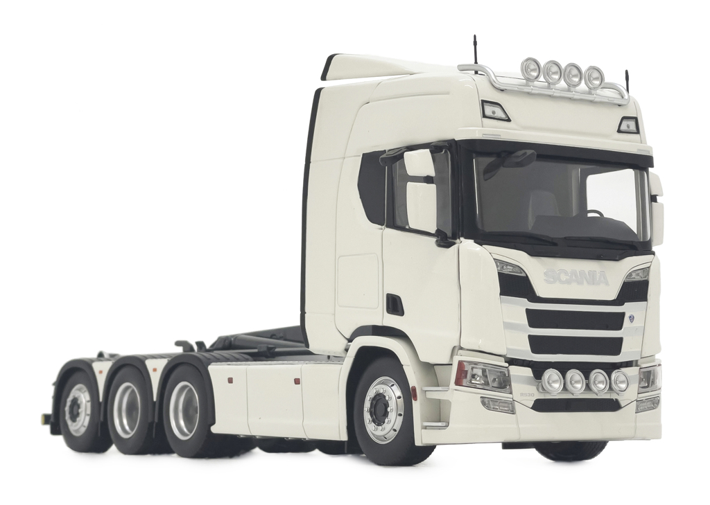 Scania R500 Serie Abrollkipper mit Hakenlift weiß Modell von MarGe Models 1:32