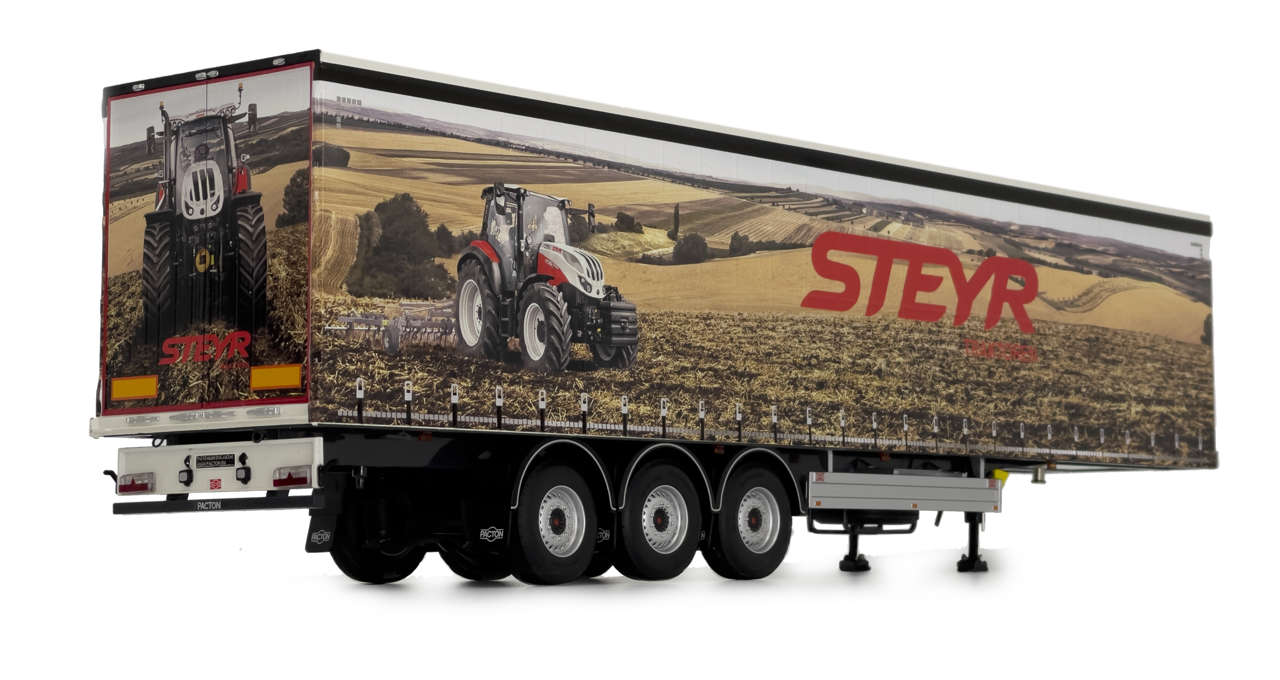 Pacton Schiebeplanenauflieger Steyr Design Modell von MarGe Models 1:32