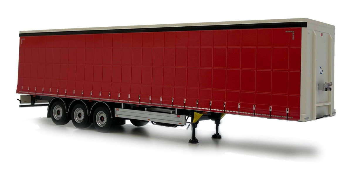 Pacton Schiebeplanenauflieger rot Modell von MarGe Models 1:32