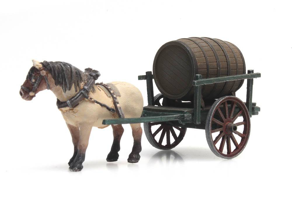 Pferd mit Bierwagen (Fertigmodell koloriert) Modell von Artitec 1:87