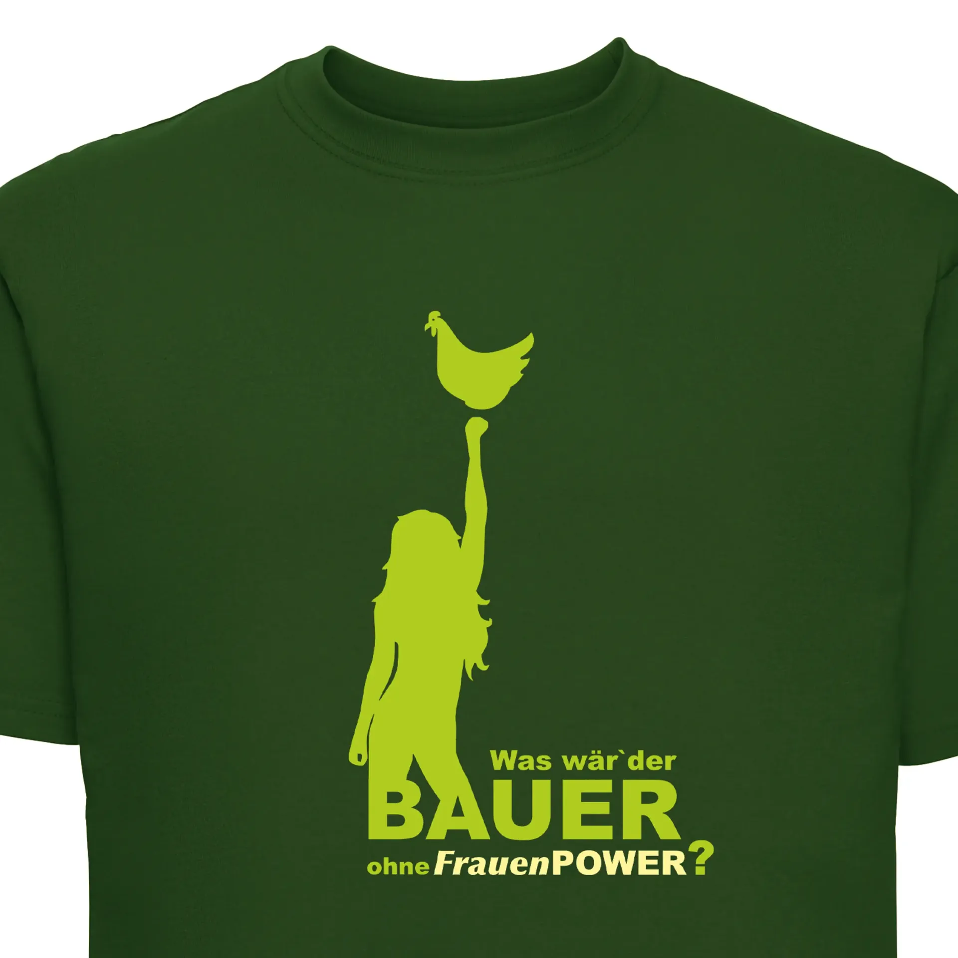 Kinder T-Shirt „Was wär’ der Bauer ohne FrauenPower“ (grün)