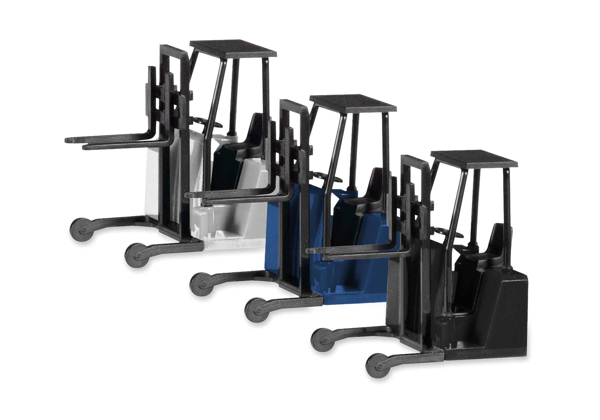 Mitnahmestabler in weiß, blau und schwarz Modell von herpa 1:87