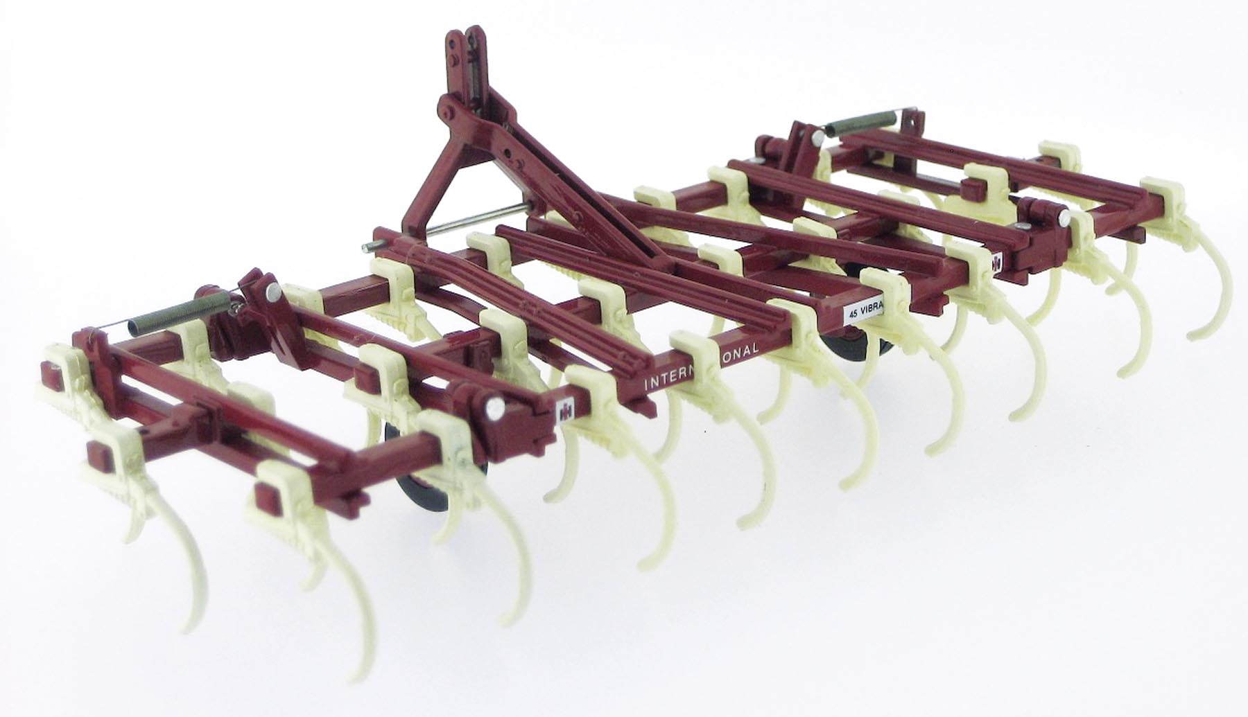 IHC Vibrashank 45 Federzinkenegge mit ansteckbarer Verbreiterung Modell von Replicagri 1:32