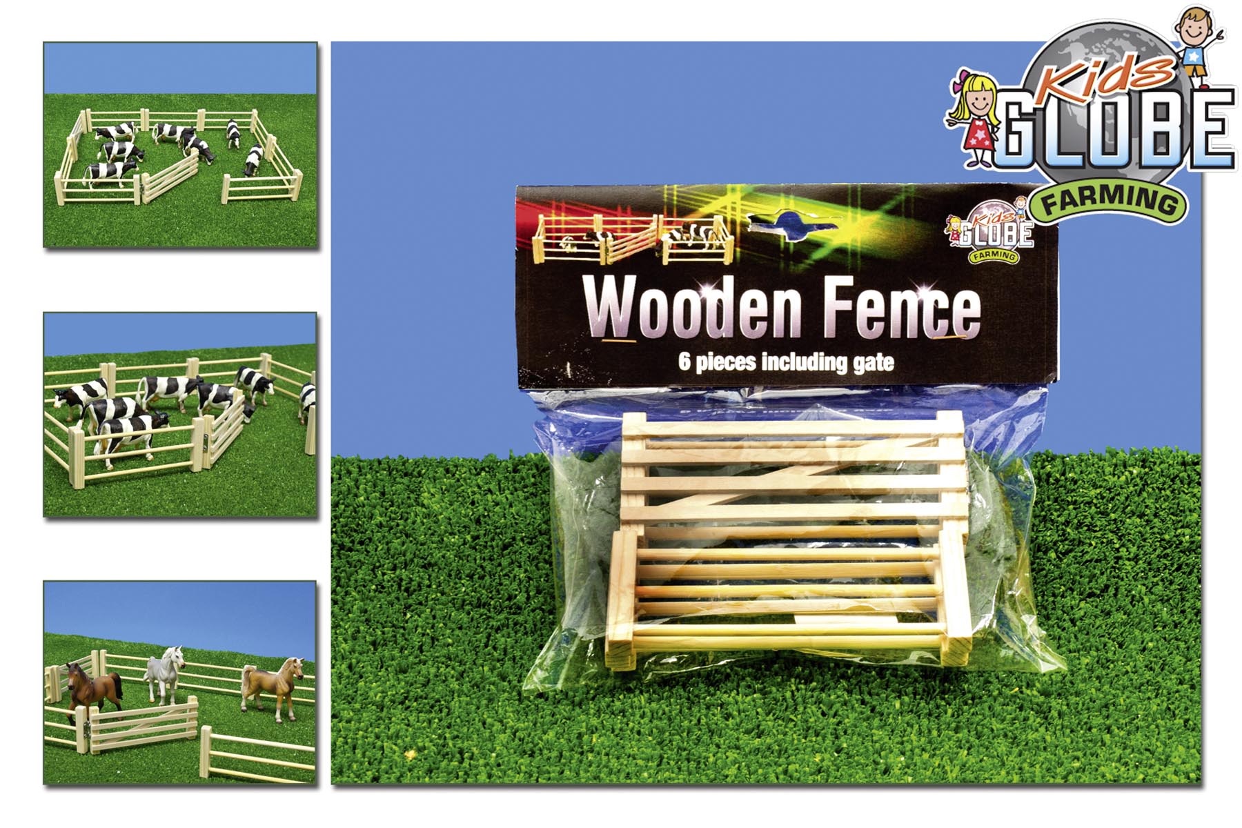 Weidezaun, bestehend aus 6 Elementen inkl. Weidetor Modell von Kids Globe 1:32