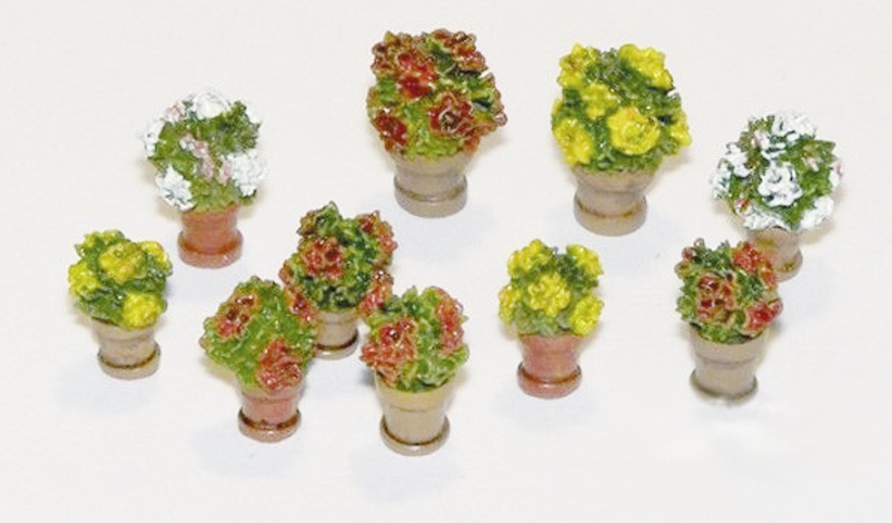 10 Blumen in Blumentöpfen Modell von Plus Model 1:35