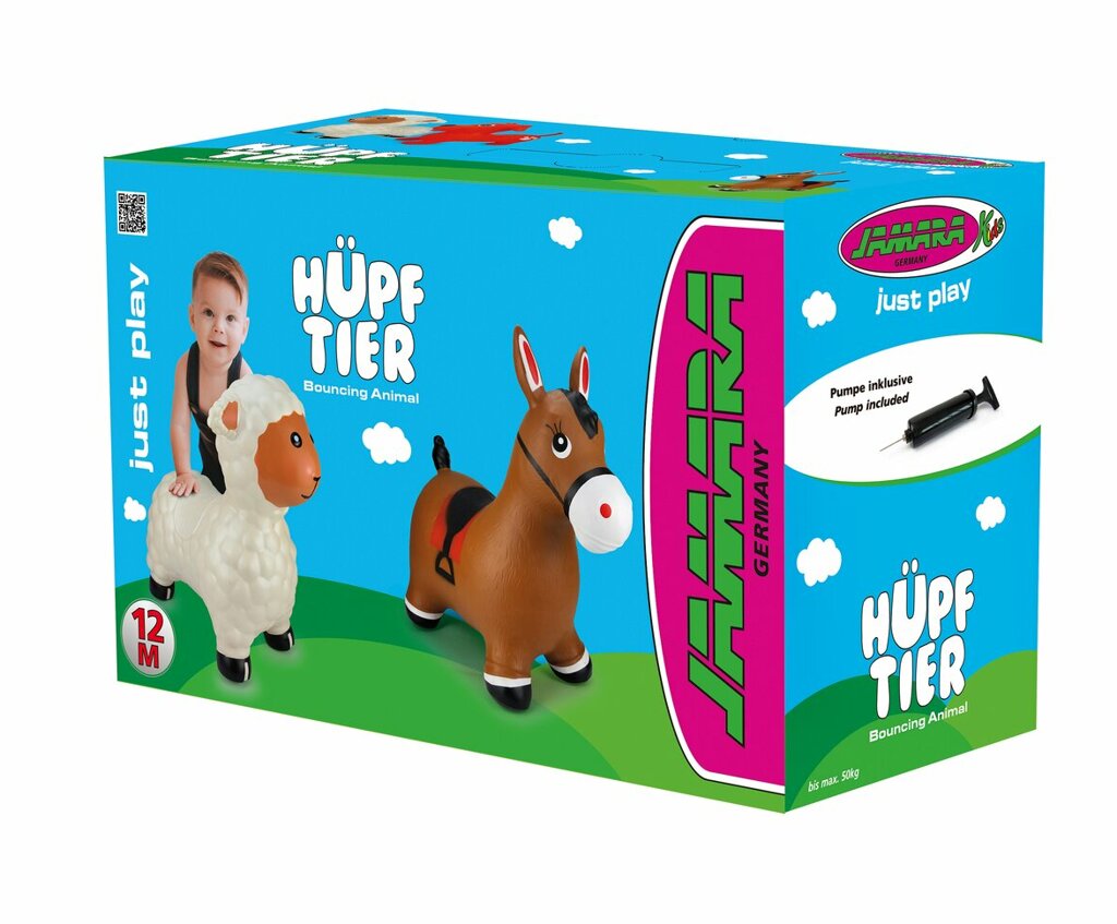 Schaf Hüpftier mit Pumpe weiß