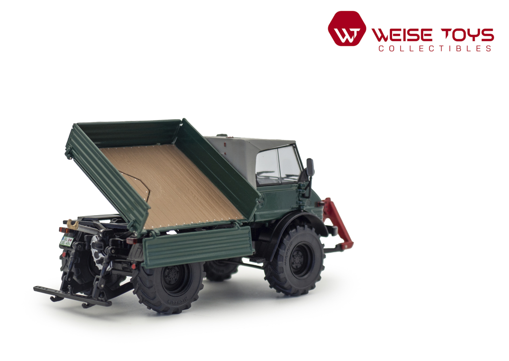 Unimog 406 (U84) Moosgrün mit Klappverdeck-Fahrerhaus Modell von Weise-Toys 1:32