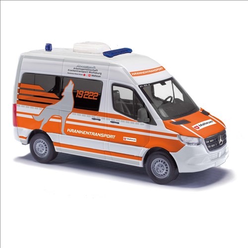 Mercedes-Benz Sprinter Hochdach Bus, kurzer Radstand, Malteser Wolfsburg Modell von Busch 1:87