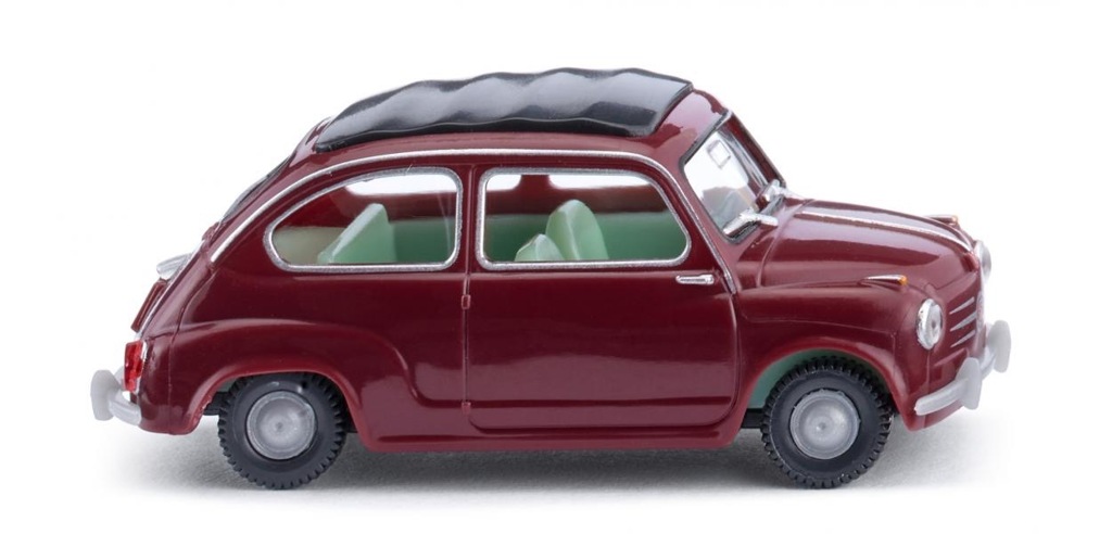 Fiat 600 weinrot Modell von WIKING 1:87