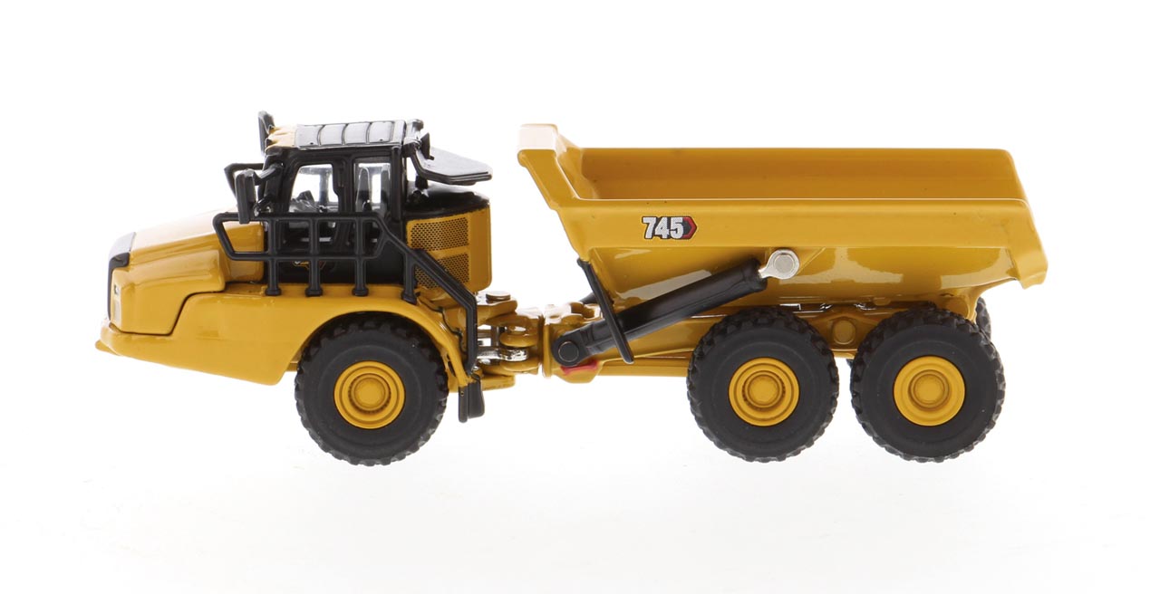 CAT 745 Knickgelenkter Dumper in High Line Blechdose verpackt Modell von DieCast Masters 1:125
