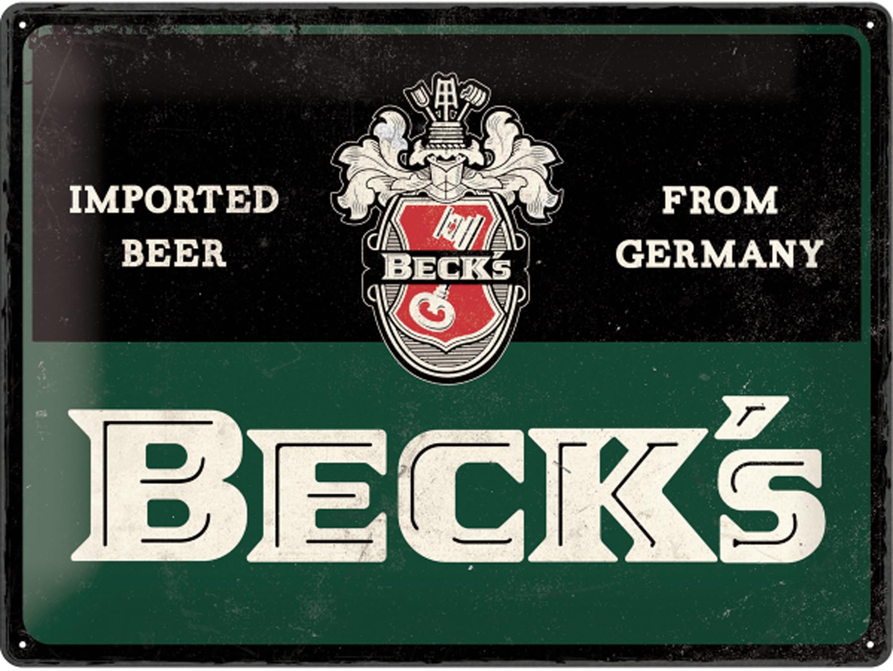 Blechschild Beck’s - Imported beer from Germany