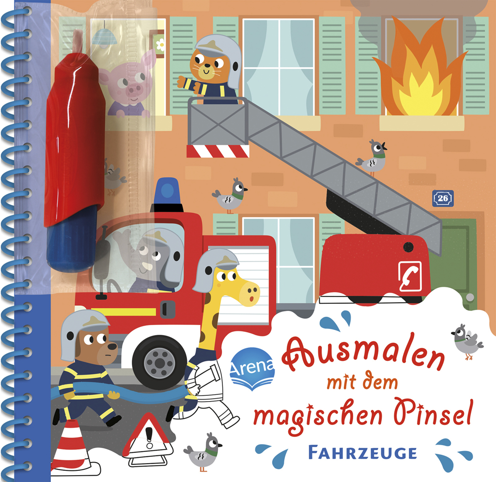 Ausmalen mit dem magischen Pinsel Feuerwehr-1