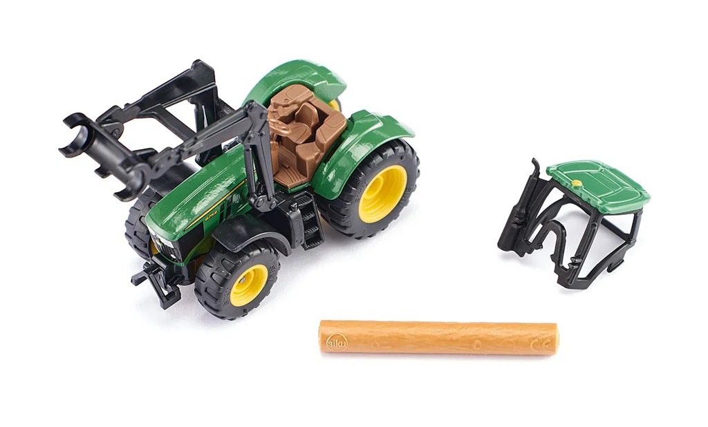 John Deere mit Baumstammgreifer Modell von Siku 