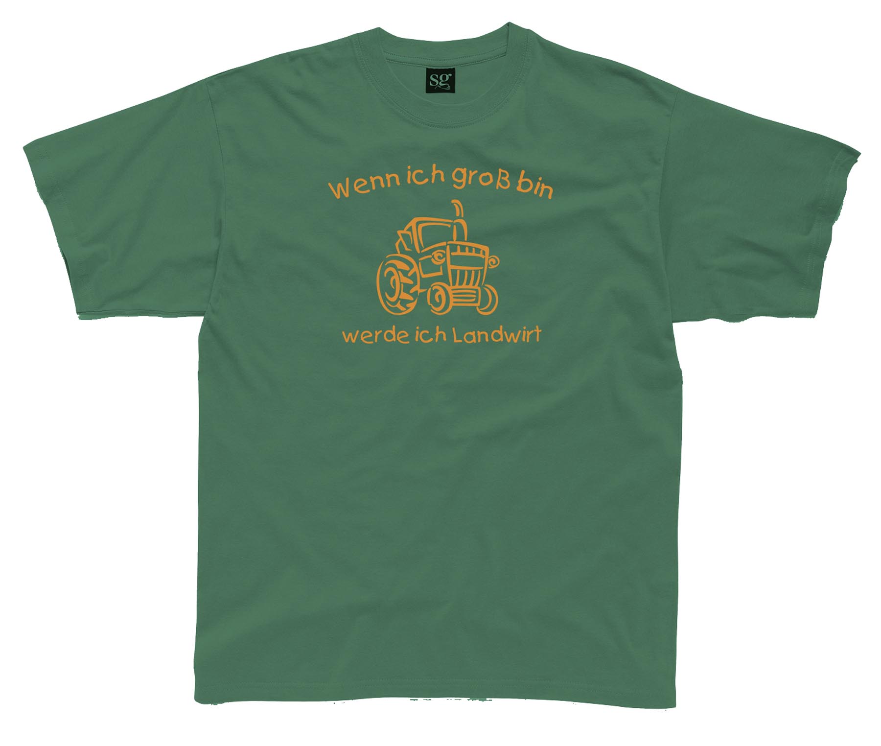 Kinder T-Shirt „Wenn ich groß bin, werde ich Landwirt“ (grün) Größe 164