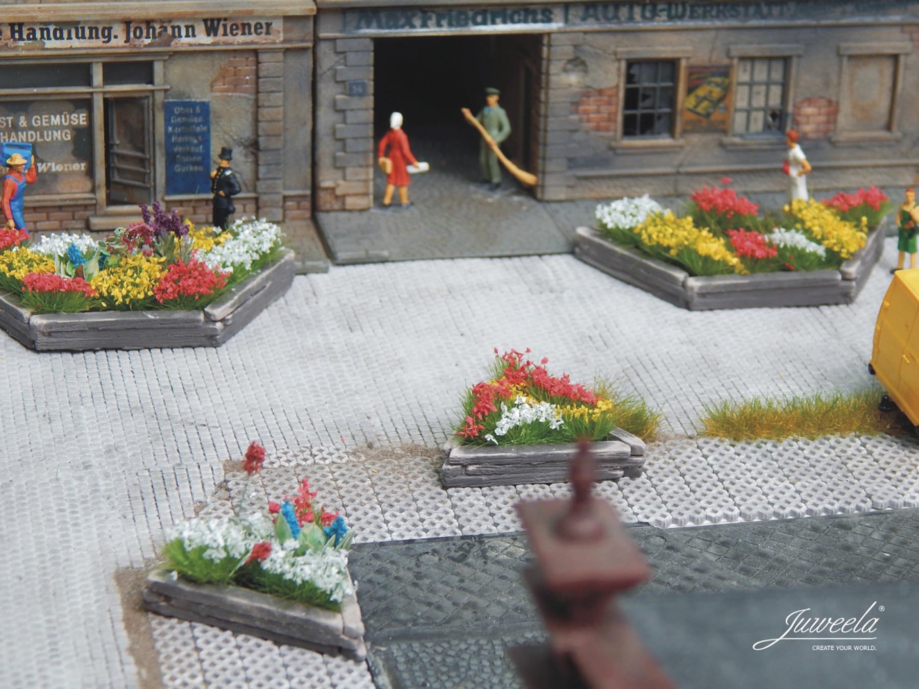 Straßenpflanzkübel Sortiment (10 Stck.) Modell von Juweela 1:87