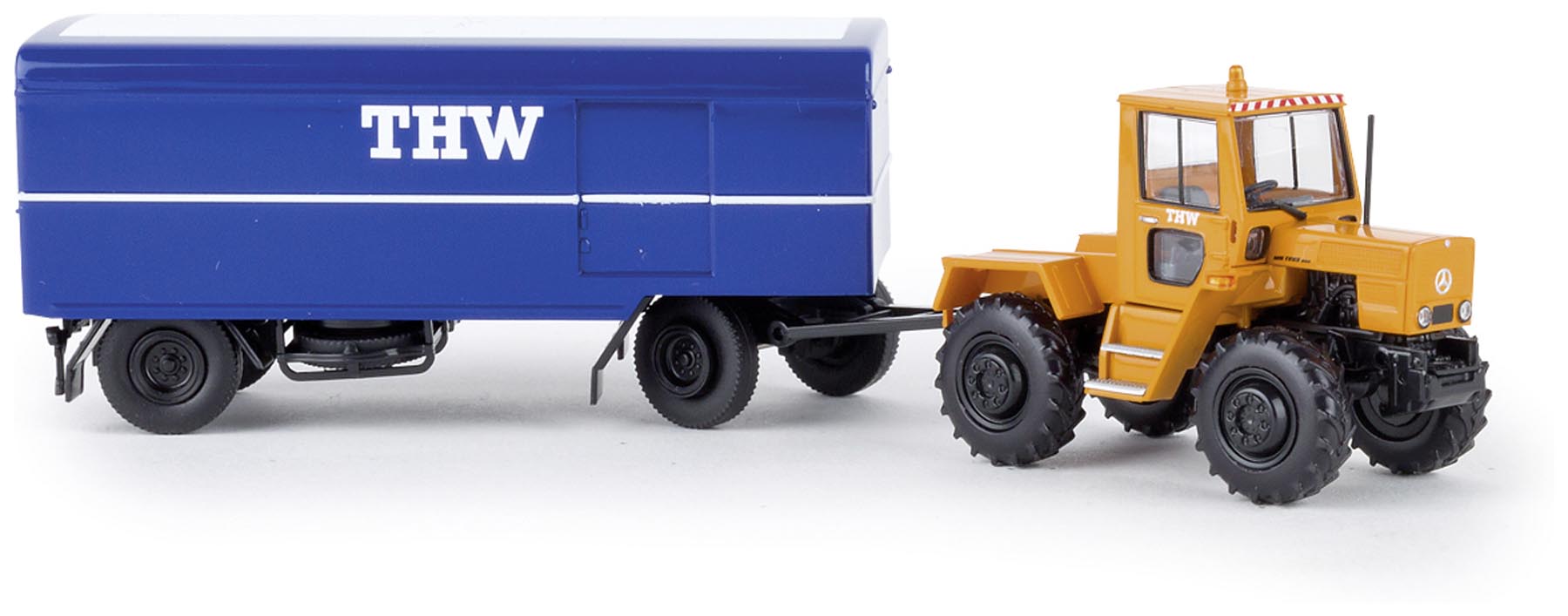 MB trac mit Anhänger THW Modell von Brekina 1:87