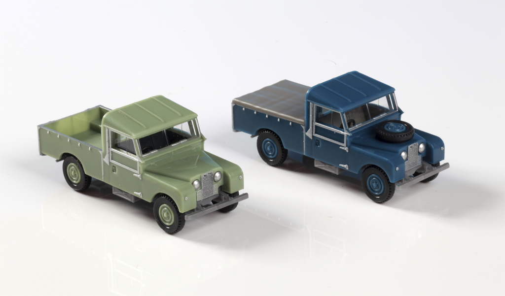 Land Rover Defender 107 Series I Pick-Up blau Modell von WIKING 1:87