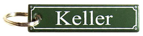 „Keller“ Emaillie-Schlüsselanhänger 8 x 2 cm