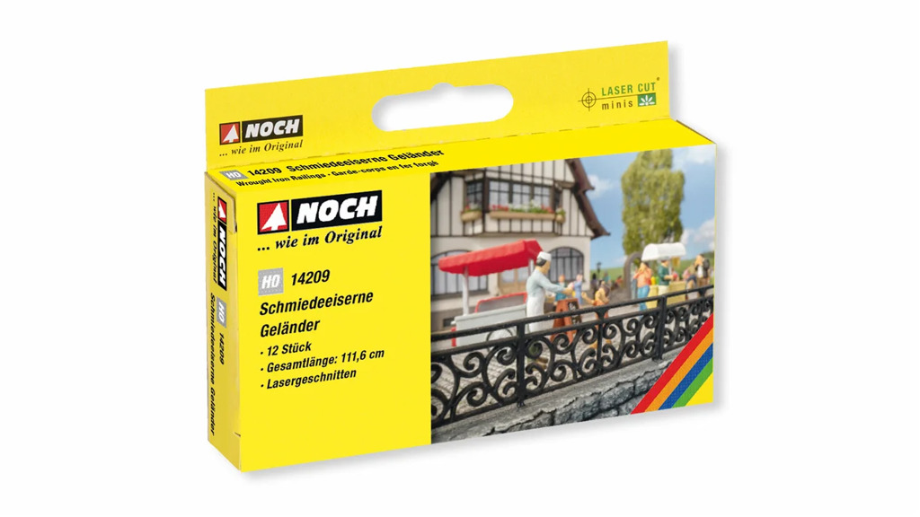 Schmiedeeisernes Geländer 12 Stück Modell von Noch 1:87