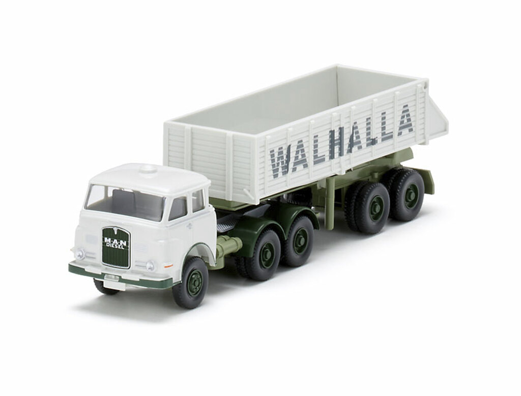 Hinterkippersattelzug MAN Pausbacke Walhalla Kalk Modell von WIKING 1:87