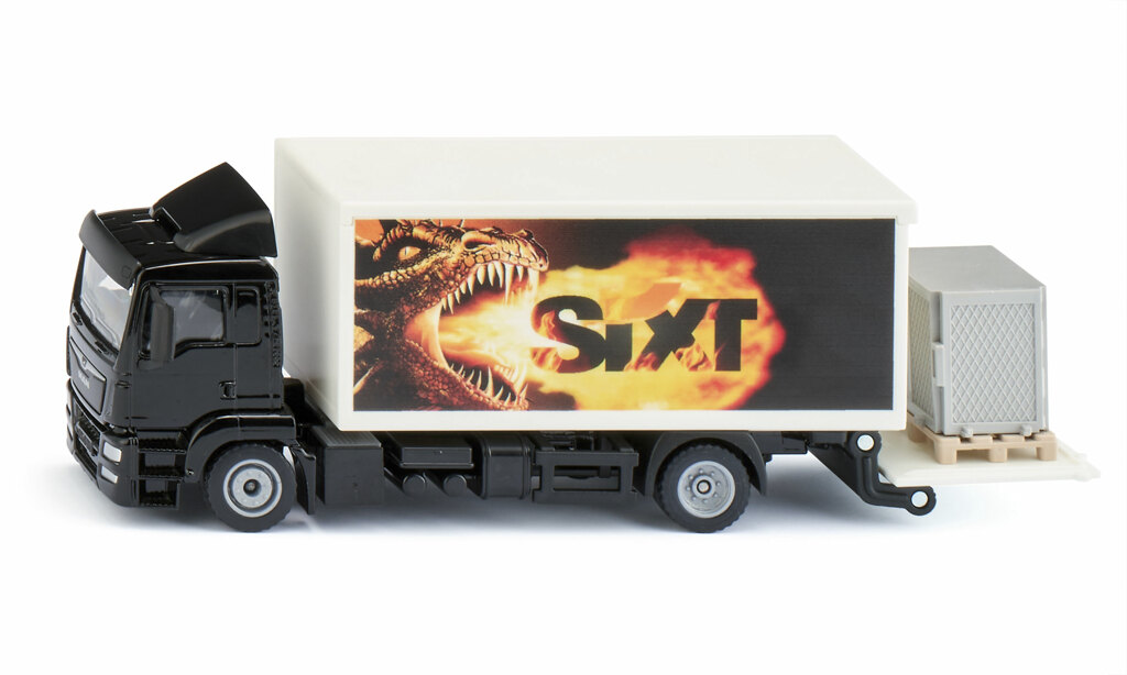 MAN SIXT Lkw mit Kofferaufbau und Ladebordwand, Palette und Gitterbox-1