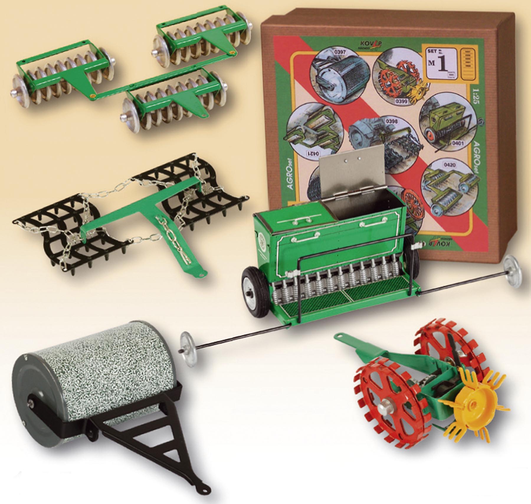 Agroset M1 (Ackerset) 5 Geräte Modell von Kovap 1:25