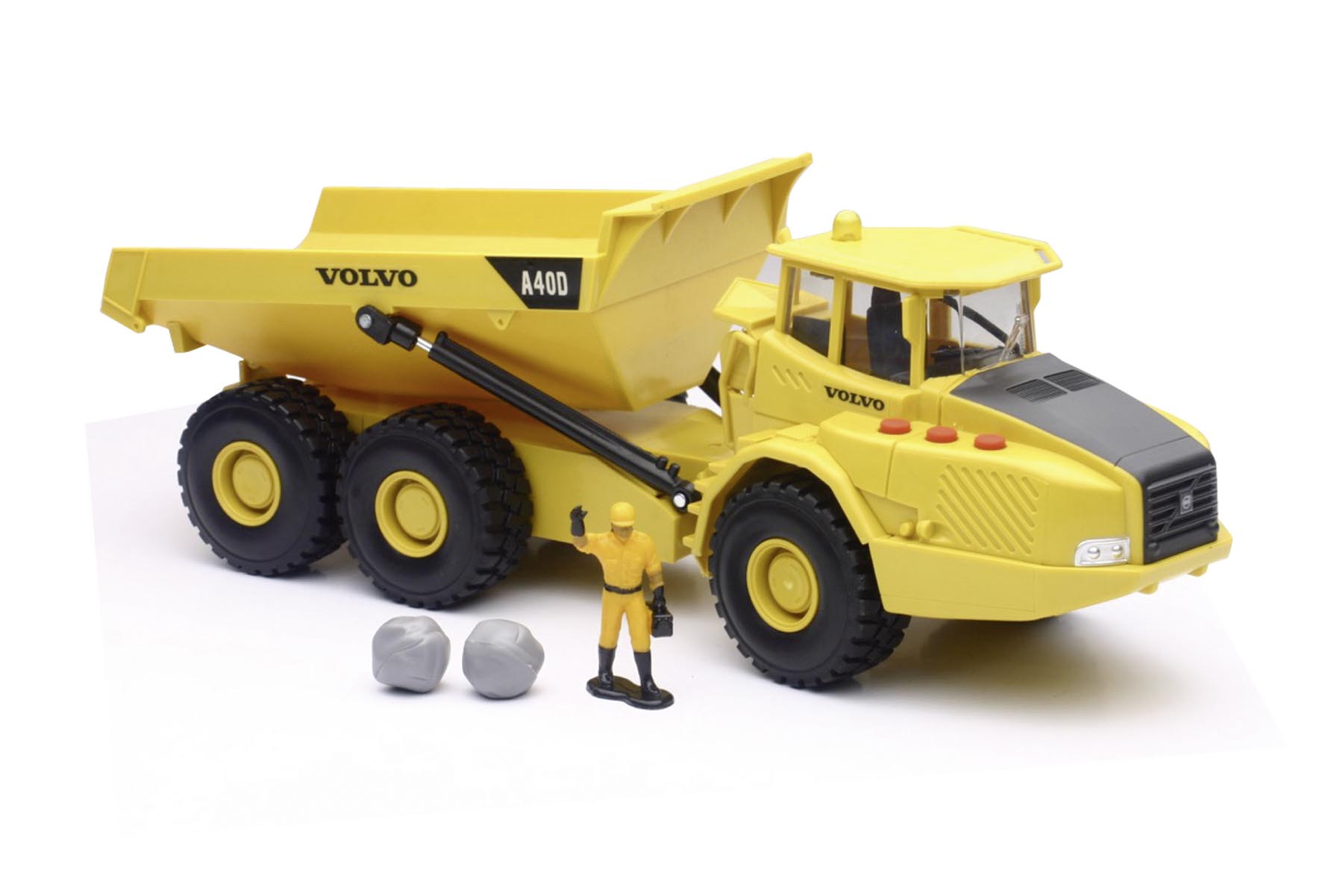 Volvo A40D Kipper mit Figur und Zubehör Modell von NewRay 1:32