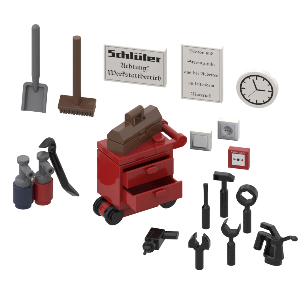 Schlüter Werkstatt Diorama für Traktoren Bausatz mit Klemmbausteinen
