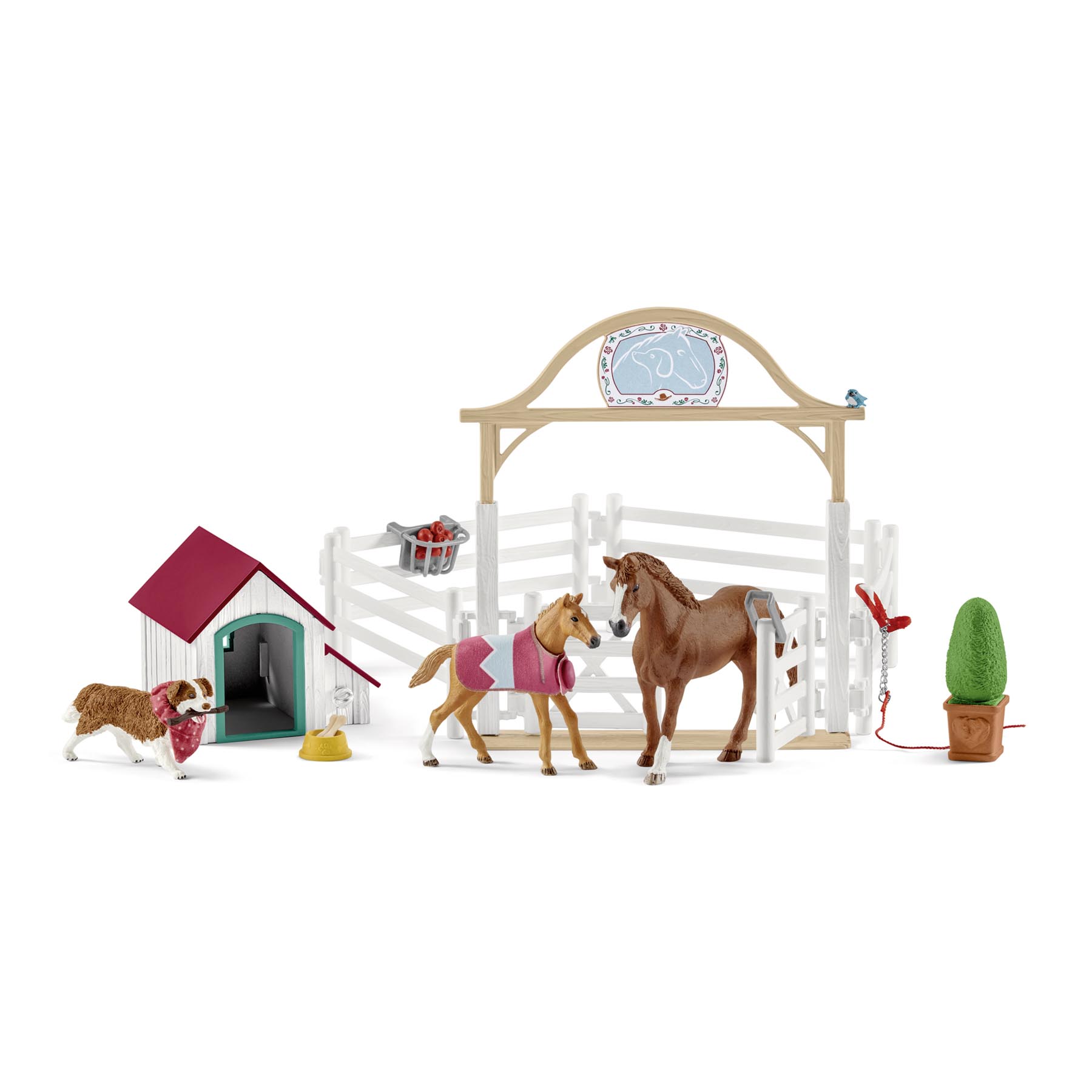 Horse Club Gastpferde mit Hündin Modell von Schleich