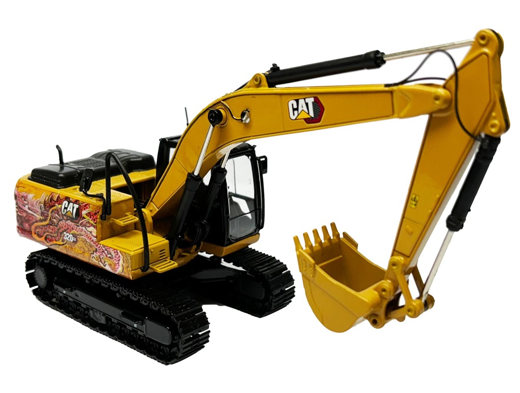 CAT 320 GX Bagger mit Drachendekor Modell von DieCast Masters 1:50