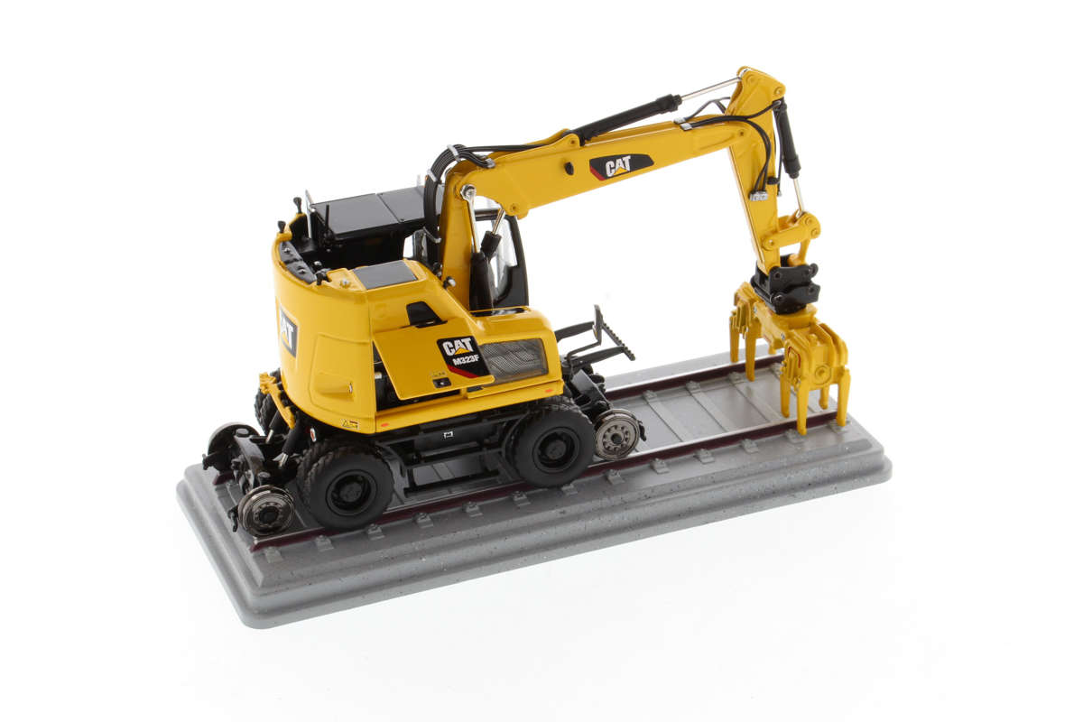 Cat M323F Eisenbahn Radbagger Sicherheitsgelb Modell von DieCast Masters 1:50